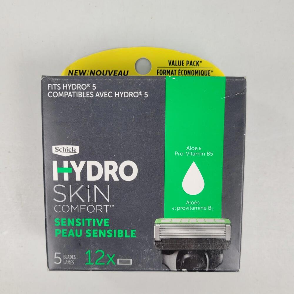 Schick Hydro 5 Sensitive Skin Comfort 5-Blade Razor Refill 12 x Cartridges Aloe